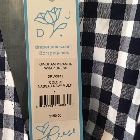 NWT Draper James Gingham Wrap Dress - Picture 7 of 7